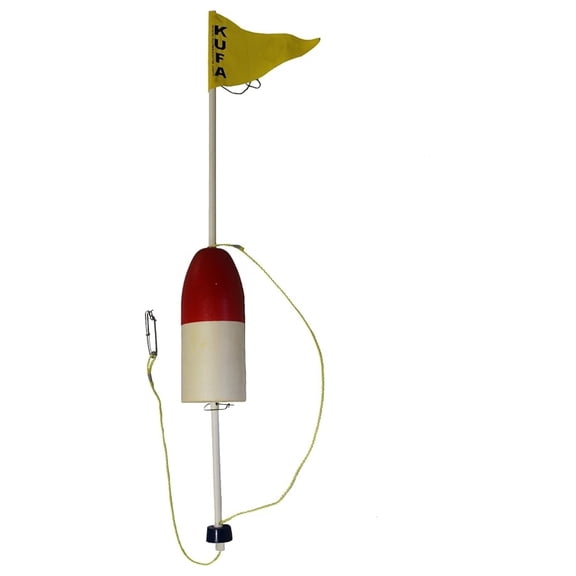 Sports Crab Trap Float with PVC Flag Pole, Red/White, -Inch