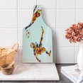thumbnail image 1 of Sports Cutting Board, Abstract Design Football Soccer Players in Geometrical Colorful Shapes Print, Decorative Tempered Glass Cutting and Serving Board, Wine Bottle Shape, Multicolor, by Ambesonne, 1 of 1
