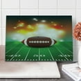 thumbnail image 1 of Sports Cutting Board, American Football Ball Warm Properties on Grass Turf Field Team Art Graphic, Decorative Tempered Glass Cutting and Serving Board, Large Size, Brown Green, by Ambesonne, 1 of 1