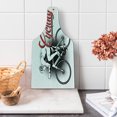 thumbnail image 1 of Sports Cutting Board, Cycling Man Illustration Dotted Setting Biking Athletics Human Powered Vehicle, Tempered Glass Cutting and Serving Board, Wine Bottle Shape, Black White Red, by Ambesonne, 1 of 1