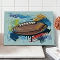 thumbnail image 1 of Sports Cutting Board, Diamond Shape Rugby Ball Sketch with Colorful Doodles Professional Equipment League, Decorative Tempered Glass Cutting and Serving Board, Large Size, Multicolor, by Ambesonne, 1 of 5