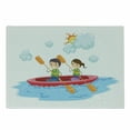 thumbnail image 1 of Sports Cutting Board, Little Friends Siblings Riding a Kayak Together in Sunny Day Summer Sea Cartoon, Decorative Tempered Glass Cutting and Serving Board, Small Size, Multicolor, by Ambesonne, 1 of 1