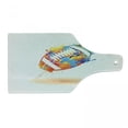 thumbnail image 1 of Sports Cutting Board, Rugby Ball with Rainbow Brush Effects Filled Covered with Colors Sports Sign Leisure, Tempered Glass Cutting and Serving Board, Wine Bottle Shape, Multicolor, by Ambesonne, 1 of 1