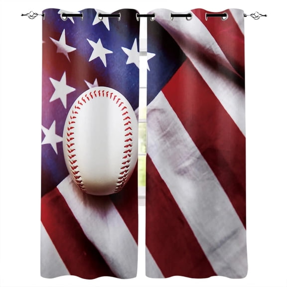 Sports Decoration Baseball Room Curtains Large Window Window Curtains Curtain Rod Living Room Bathroom Bedroom