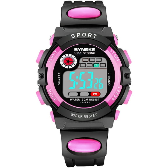 Sports Digital Watch with EL Night-Light 50M Waterproof Shockproof Stopwatch Alarm Calendar for Swimming Surfing Soft Resin Strap Japanese Quartz Movement