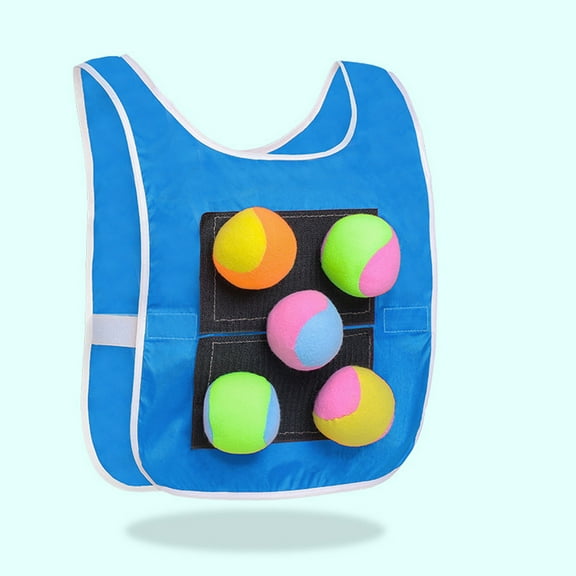 Sports Dodgeball Tag Game Vests Set for Kids, Vests and 5 Balls, Sticky Ball Game, Tag Game for Kids Adults Indoor Outside Lawn Yard Games Parent-Child