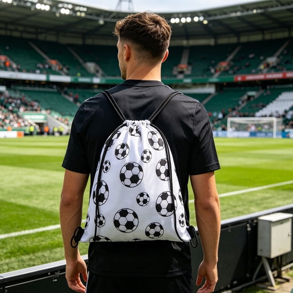 Sports Drawstring Backpack, Portable Soccer Ball Bag, Lightweight Storage Pouch Sack, Gym Equipment Pack, Travel Camping Organizer For Active Men Women