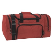 Sports Duffel Bag 21.5  for Gym, Travel, Carry On, School, Dark Red