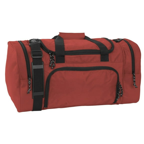 Sports Duffel Bag 21.5 for Gym, Travel, Carry On, School, Dark Red