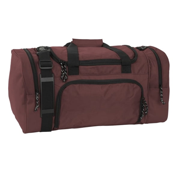 Sports Duffel Bag 21.5 for Gym, Travel, Carry On, School, Maroon