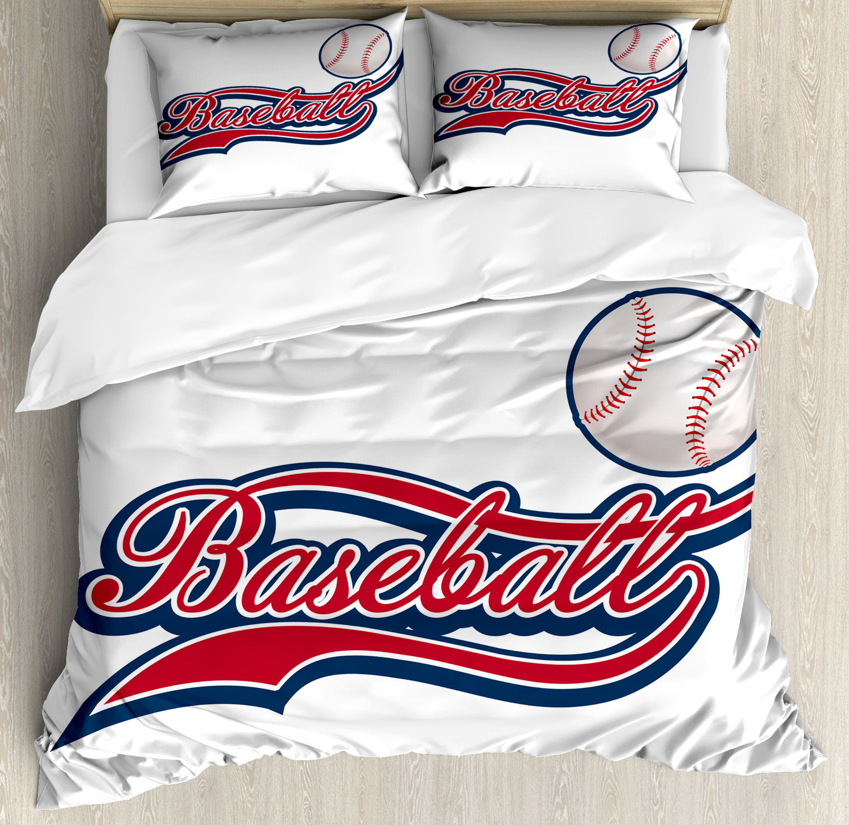 Sports Duvet Cover Set, Baseball Ball Sporting Pastime National Sport Athleticism Entertainment