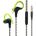 thumbnail image 1 of Sports Earbuds, 3.5mm with Over Ear Clip with Earphs for Gym , Green, 1 of 6