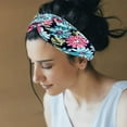 thumbnail image 1 of Sports Elastic Headband European Printed Knitted Women's Knotting Face Wash Yoga Sweatband for Athletes and Fitness Enthusiasts, 1 of 4