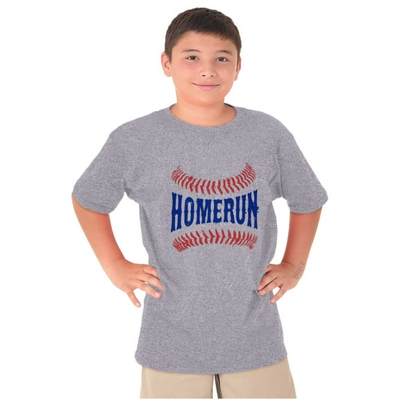 Sports Fan Baseball Stitches Homerun Crewneck T Shirts Boy Girl Teen Brisco Brands L