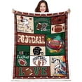 thumbnail image 1 of Sports Football Blanket,Football Gifts,Football Lover Themed,Fleece Plush Blankets for Men,Son,Coach for Birthday,American Football Cozy Throw Blanket for Bed Couch,American Football (50"x60"), 1 of 6