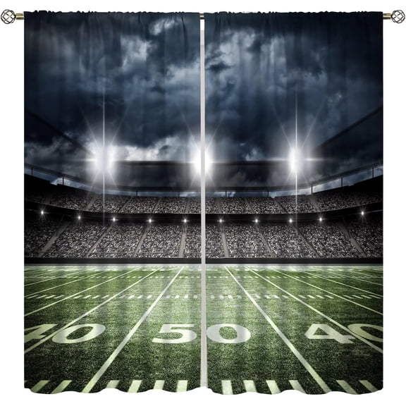 Sports Football Curtains Sports American Stadium Arena Field Boys Girls Children Art Print Living Room Bedroom Curtains 42x54 Inch