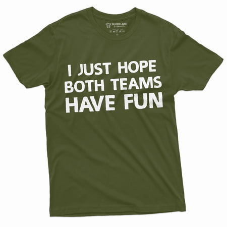 Sports Football Soccer Baseball T-Shirt Both Teams Have Fun Mens Unisex Tee (XX-Large Military Green)