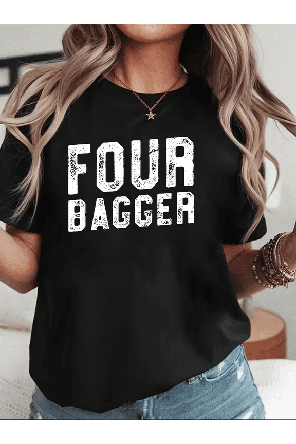 Sports Four Bagger Funny Team Game Humor Graphic Tee Casual Unisex T-Shirt V15858, up to Size 5XL