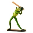 thumbnail image 1 of Sports Frogs Figurine Decor, Miniature Resin Frog Statue Tabletop Collectible Figurines for Home Office Shelves Desk Decor(2.36"×7.48",Baseball), 1 of 2