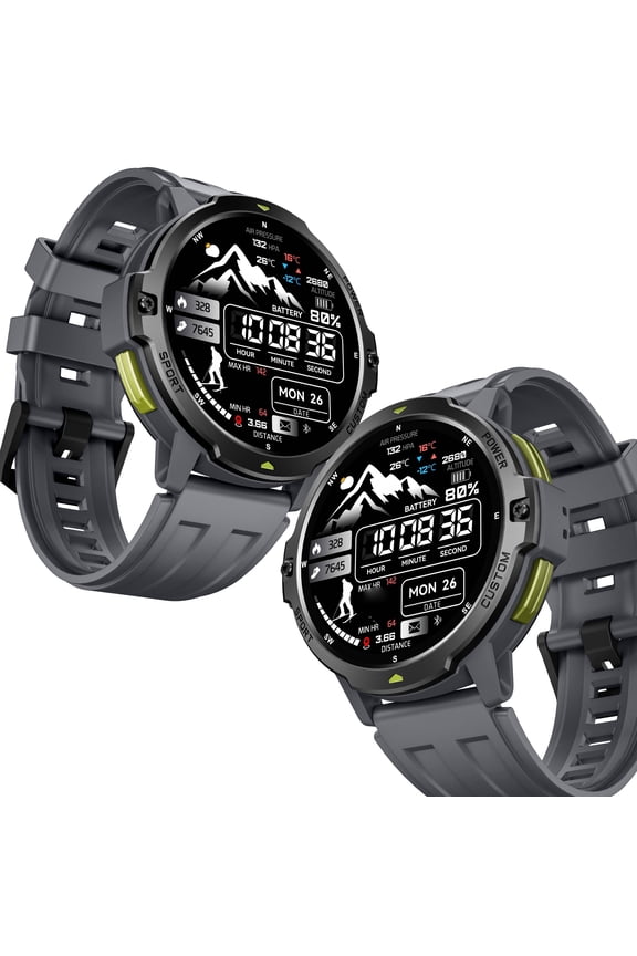 C31 Rugged Smart Watch GPS for Outdoor, Bluetooth Call Waterproof, Gray Color