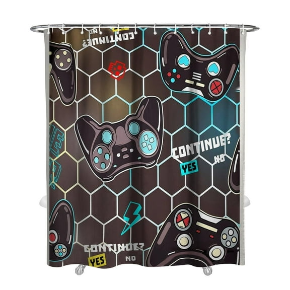 Sports Gift Shower Curtain - Athlete Game Print Waterproof Quick-Dry Bathroom Curtain for Boys Teens Home Hotel Decor 72x84 Inches