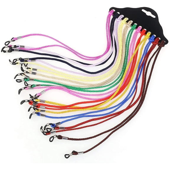 Sports Goggle Straps for Outdoor Adventures, 12 Vibrant Colors Multicolored Eyeglass Cords, 12-Pack