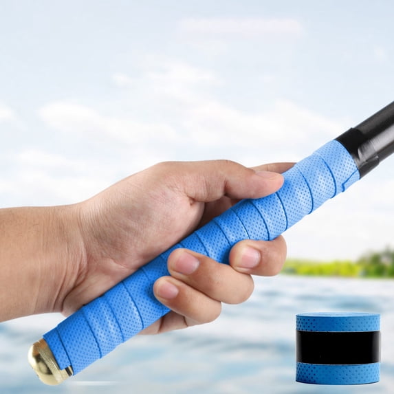 Sports Grip Tape, Handle Wrap, 5 Rolls Anti-Slip Sweat Absorbing PU Racket Grip, Fishing Rod Handle Winding Tape, Multi-Use for Tennis, Badminton, Cycling