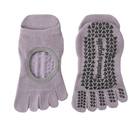 Sports Grip Toe Socks with Cushion, Non- Finger Socks for Pilates, Home Gym, Soccer, Basketball Compression Socks