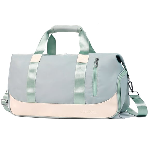 Sports Gym Bag, Travel Duffel Bag with Wet Pocket & Shoes Compartment Weekender Bag for Women and Men，Green