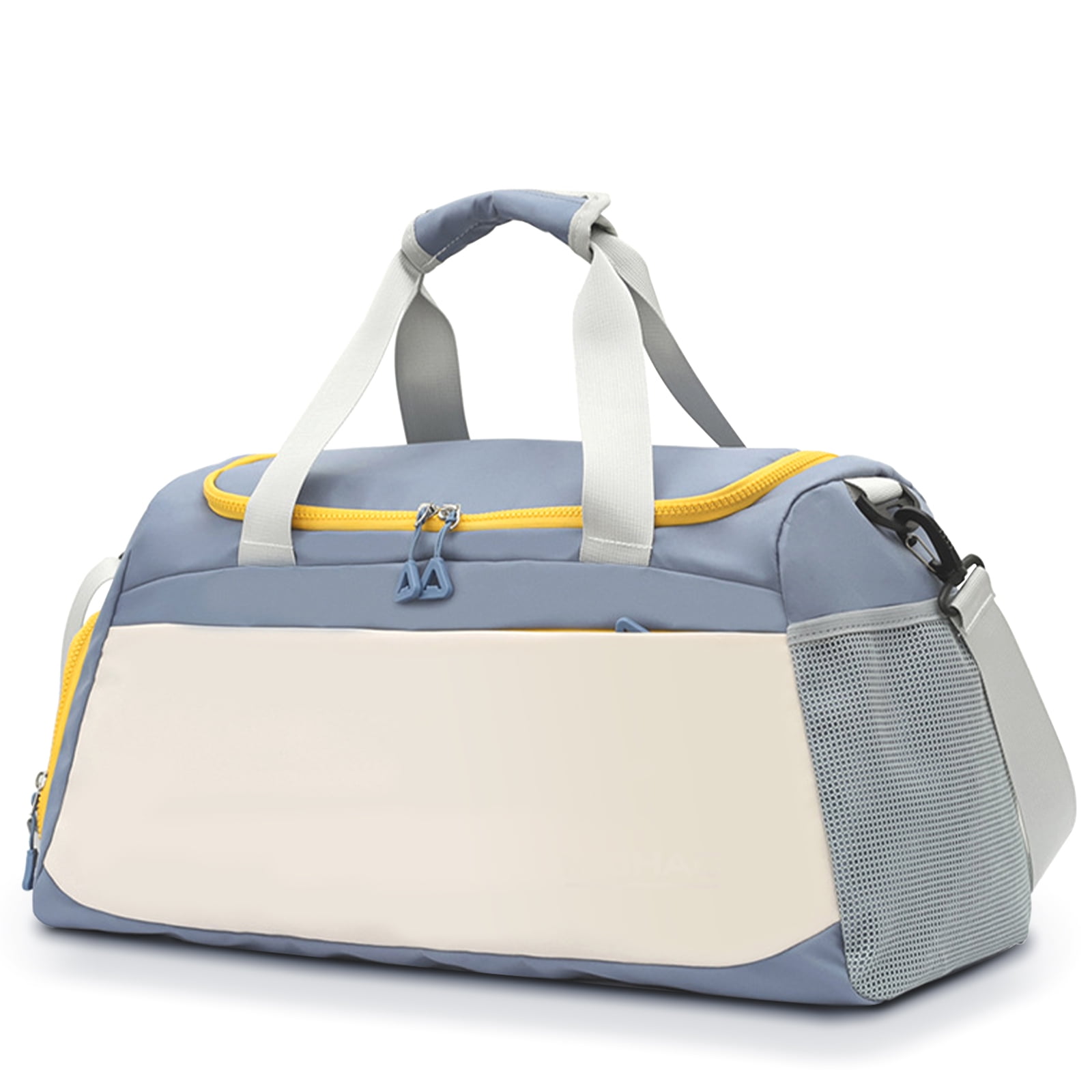 Sports Gym Bag with Wet Pocket & Shoe Compartment, Waterproof Travel Duffel Bags for Women Men, Weekender Carry on Overnight Tote Workout Bag for Yoga Swimming Hospital (Blue)