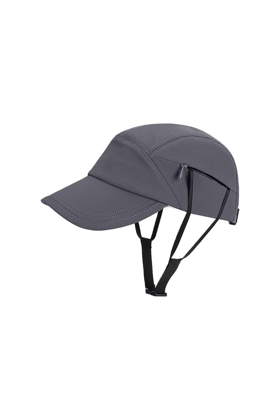 Sports Hat for Men & Women Cycling Cap with Adjustable Windproof Chin Strap Running Surf Baseball Sun Hat Hiking Fishing Hats Breathable Lightweight Grey One Size