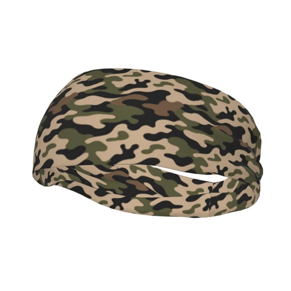 Sports Headband Camouflage Art Print Sweatband Workout Headband Fitness Stretchy Quick-Dry Hairband For Unisex