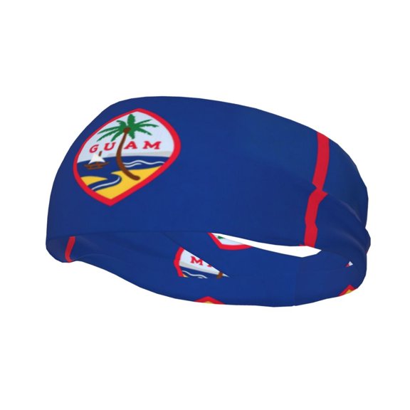 Sports Headband Flag Of Guam Sweatband Workout Headband Fitness Stretchy Quick-Dry Hairband For Unisex