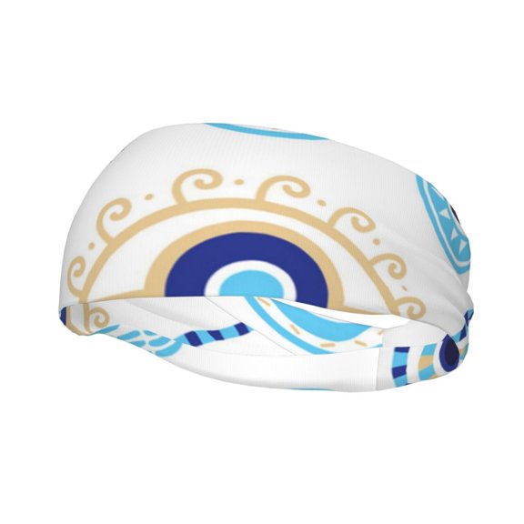Sports Headbands Sweat Absorbing Breathable Hair Head Bands for Running Fitness Gym, Evil Eyes Magic Talisman