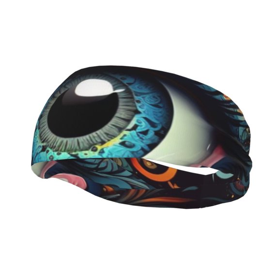 Sports Headbands Sweat Absorbing Breathable Hair Head Bands for Running Fitness Gym, Magic Evil Eyes Psychedelic