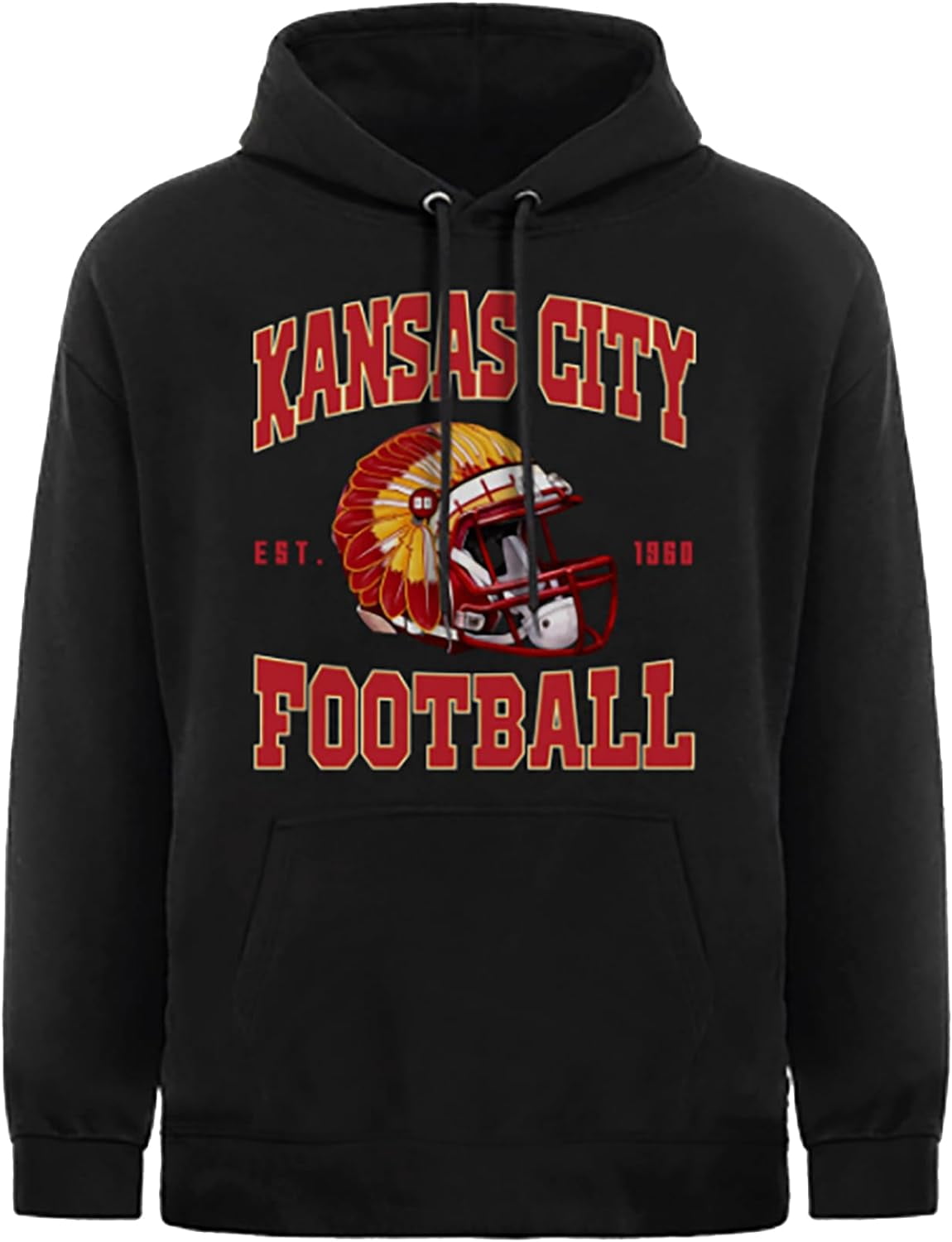 Men's City Classic Football Hoodie - Soft Warm Sweatshirt With Raglan Sleeves, Vintage Graphics, Navy & Grey