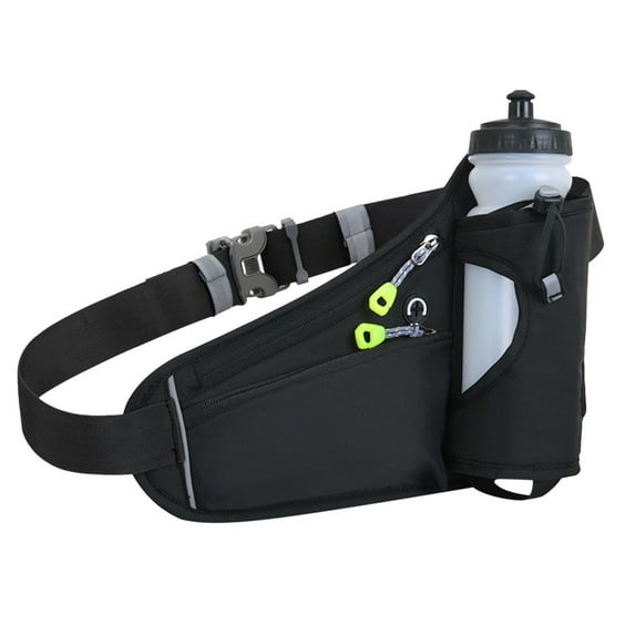 Sports Hydration Belt Bag Nylon Waist Pack with Water Bottle Holder for Men Women Running Cycling Hiking Outdoor