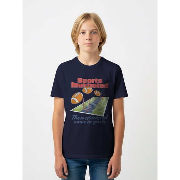 Sports Illustrated Boys' & Big Boys' Graphic Tee with Short Sleeves, Sizes 4-18