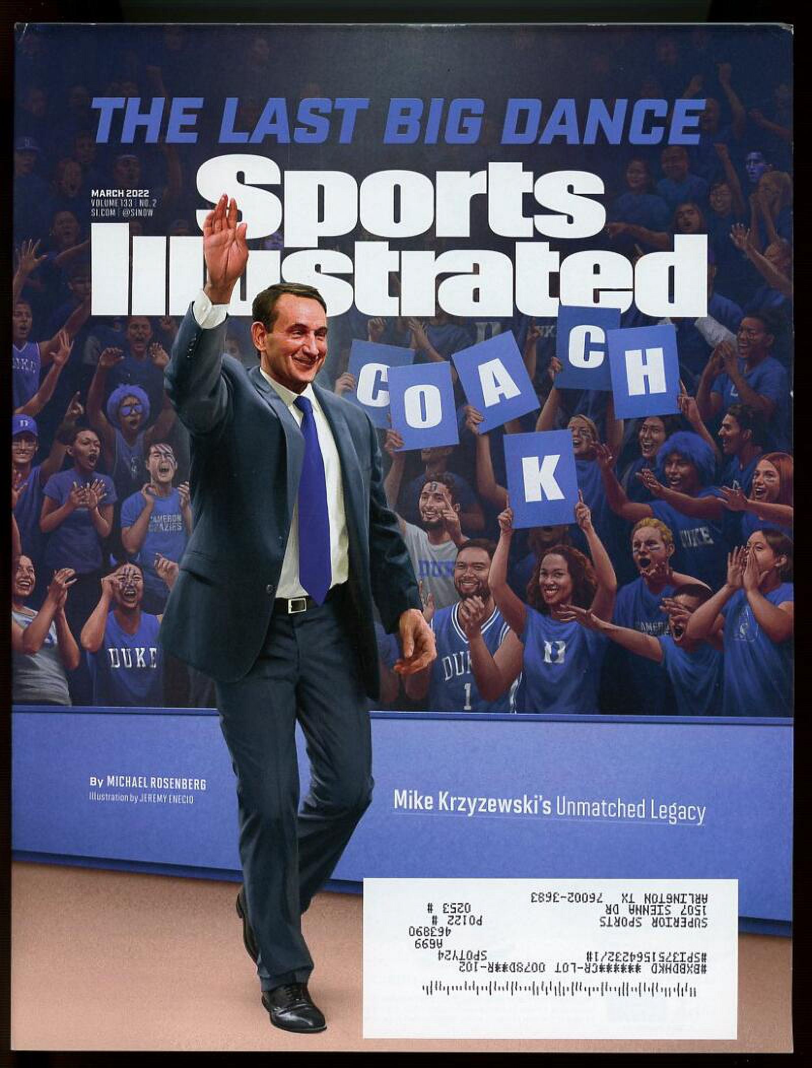 Sports Illustrated Magazine MARCH 2022 Unmatched Legacy Coach Mike ...