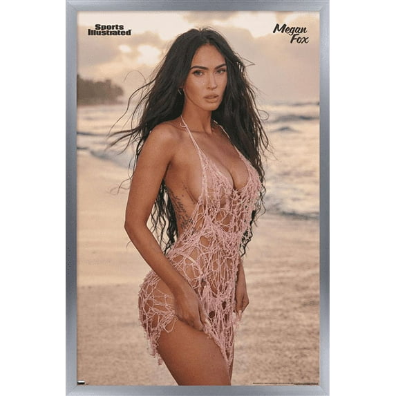 Sports Illustrated: Swimsuit Edition - Megan Fox Beach 23 Wall Poster, 22.375" x 34" Framed