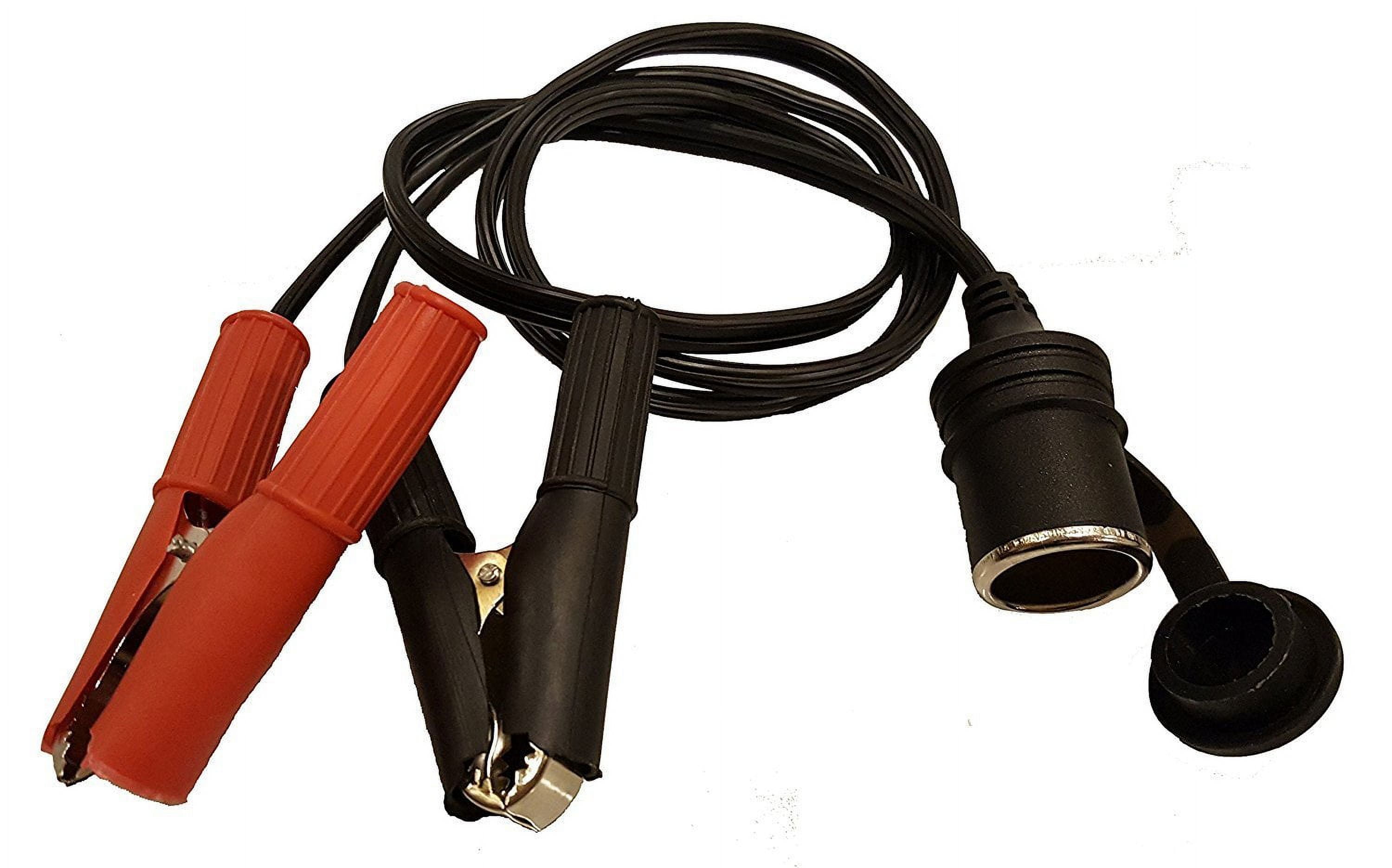 12v/24v 12 Gauge Battery Clip-On Alligator Clips to Cigarette Lighter  Socket Adapter with cover