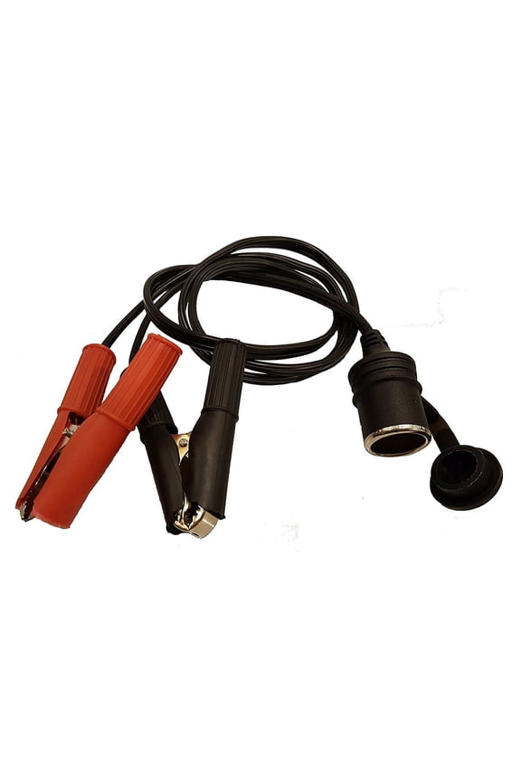 12v/24v 12 Gauge Battery Clip-On Alligator Clips to Cigarette Lighter Socket Adapter with cover