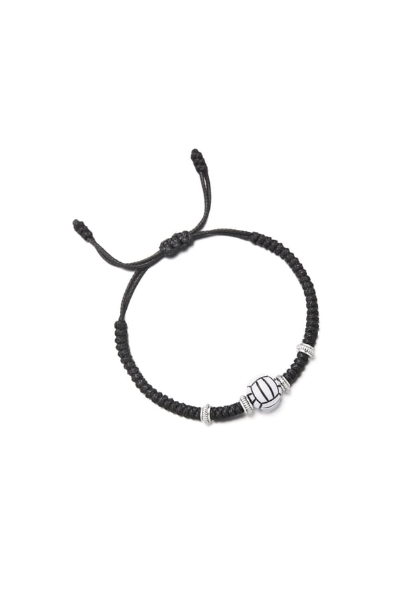 Sports Inspired Adjustable Woven Bracelet Crafted from Sturdy Black Rope Perfect for Active Individuals and Couples Fitness Accessory