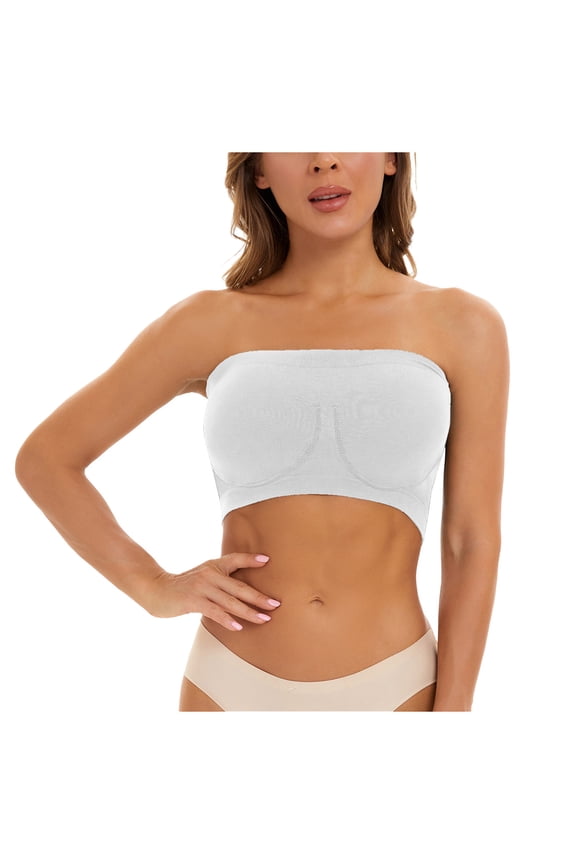 Sports Jelly Bras for Women For Women Plus Size Strapless Bra Bandeau Tube Padded Top Stretchy Yoga Fitness Bra Fashion Clothing Bras No Underwire Seamless