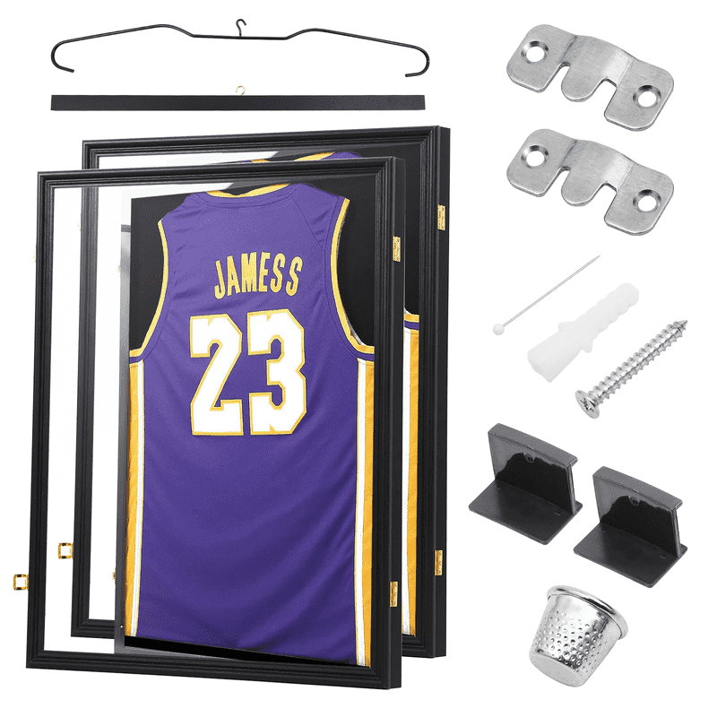 Sports Jersey Display Case, Large Lockable Shadow Box with 98% UV ...