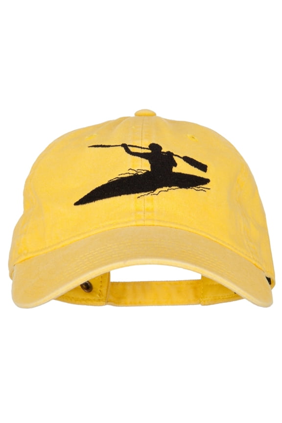 Sports Kayak Embroidered Washed Dyed Cap - Bright Yellow OSFM