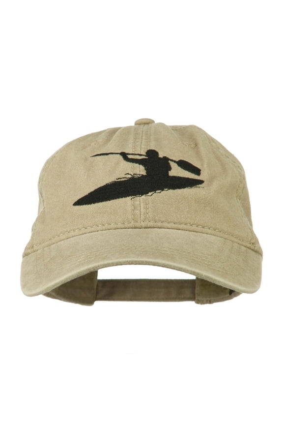 Sports Kayak Embroidered Washed Dyed Cap - Khaki OSFM