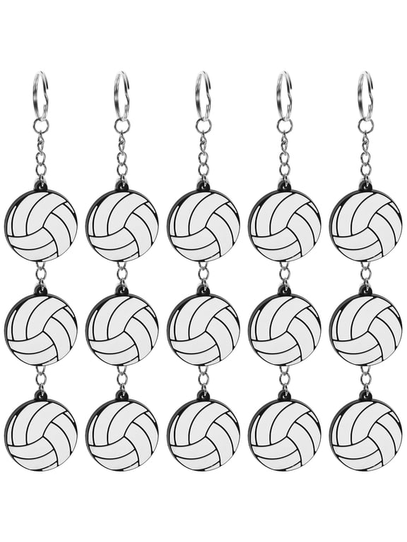 20-Pack Volleyball Keychains, PVC Material, Assorted Colors, Perfect Bag and Key Decoration Accessories