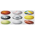 thumbnail image 1 of Sports Kitchen Mat, Diversified Sport Balls Objects in Diamond or Circle Shape Recreational Illustration, Plush Decorative Kitchen Mat with Non Slip Backing, 47" X 19", Multicolor, by Ambesonne, 1 of 1