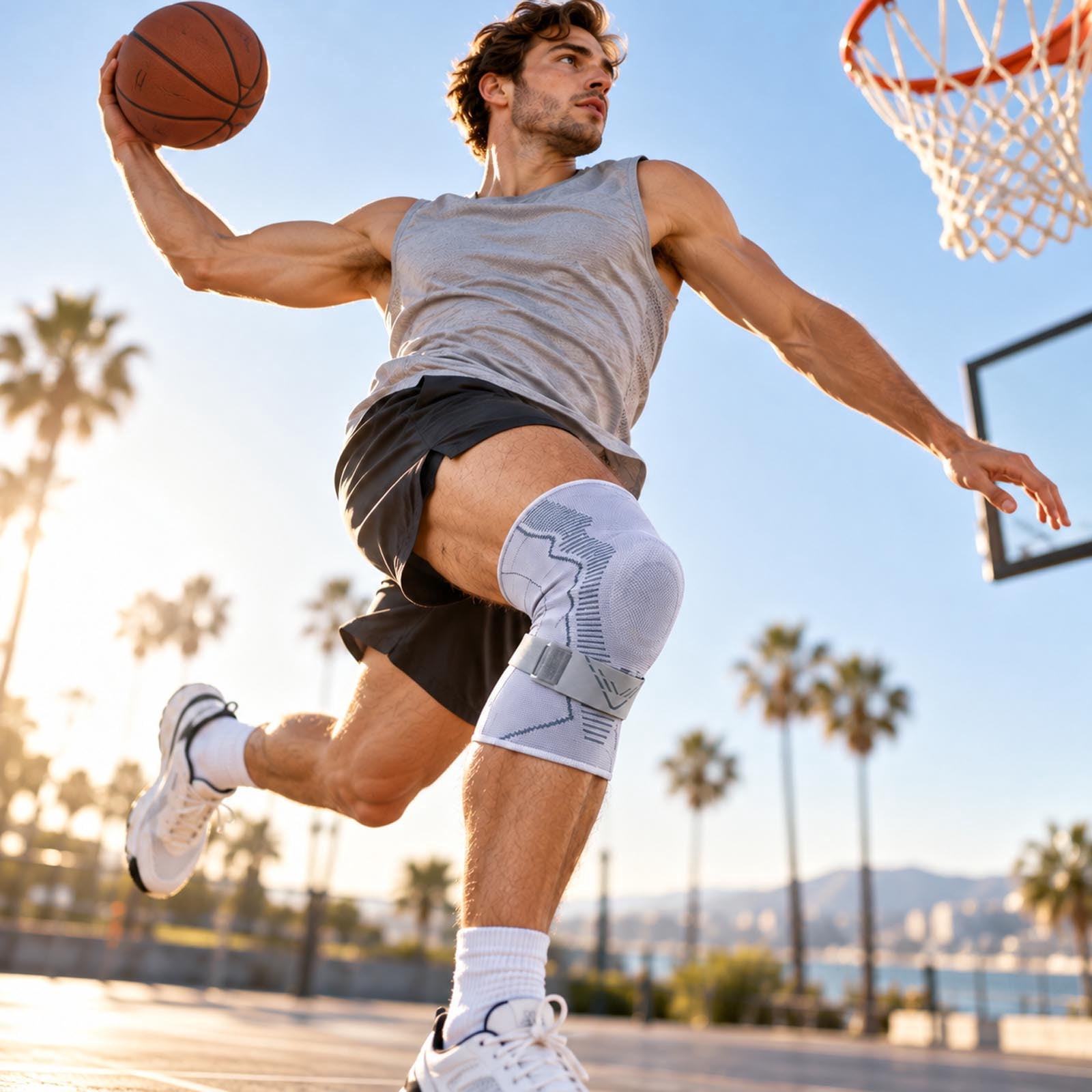 Sports Knee Protector, Silicone Patellar Pad Brace, Adjustable ...